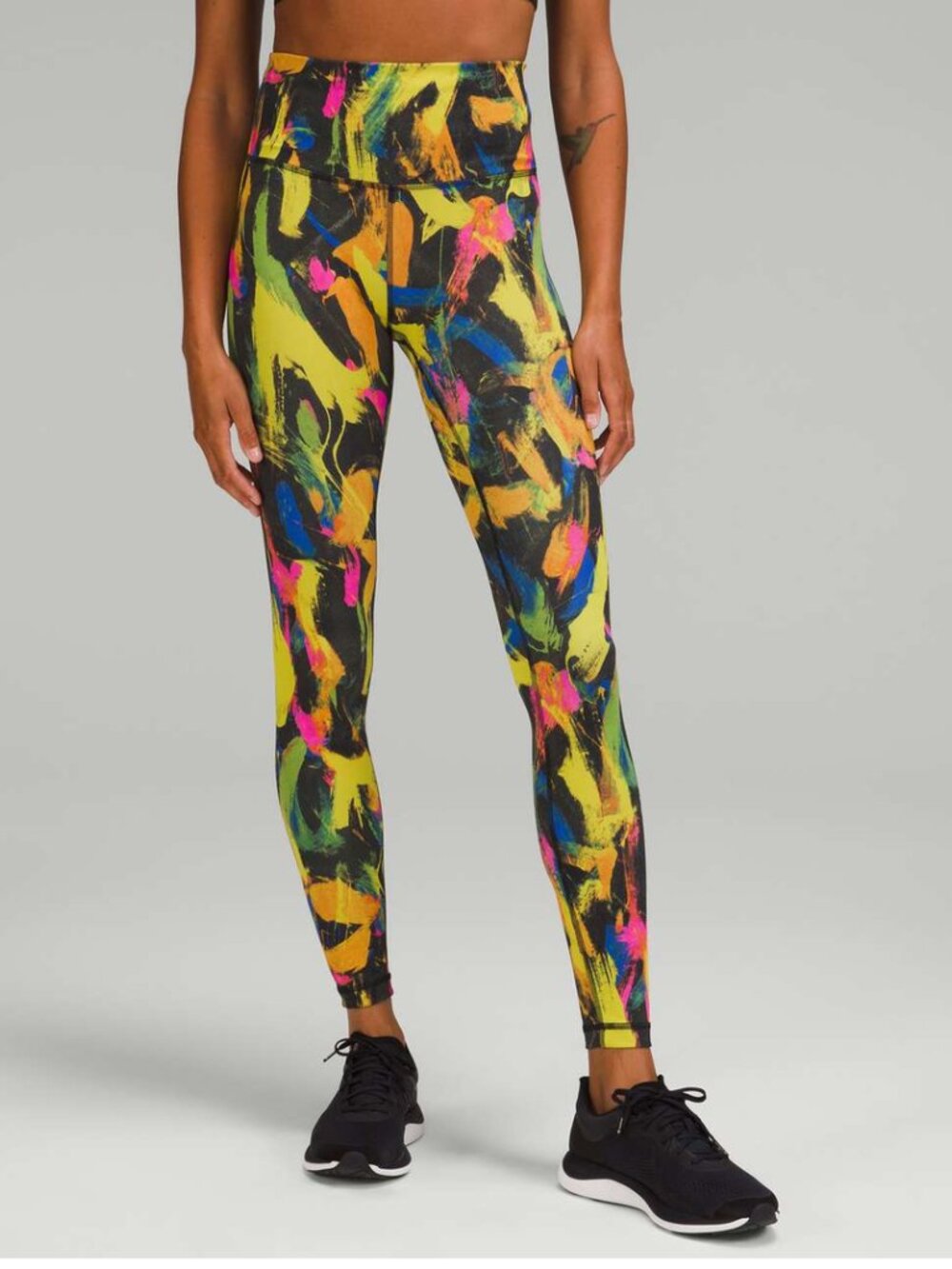 Lululemon Wunder Train High Rise Tight 28" Leggings Undertone Black Multi sz 2